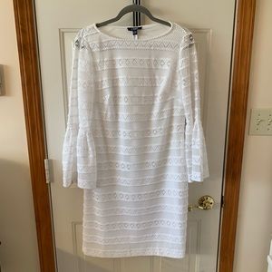 Chaps White stretch lace sheath dress size 10